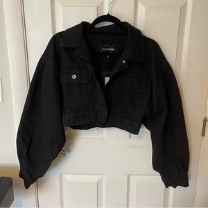 Fashion Nova Black Cropped Jean Jacket